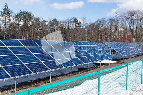 Image of Solar power plant in countryside