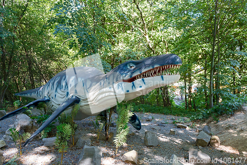 Image of prehistoric dinosaurs Tylosaurus in wildlife