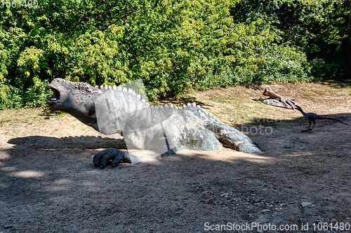 Image of prehistoric dinosaur in nature environment