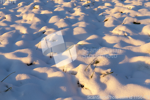 Image of Snow drifts, in winter