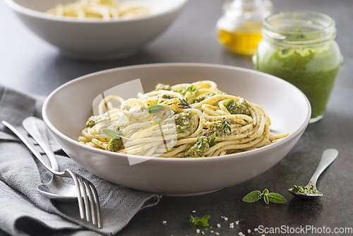 Image of Spaghetti basil pesto