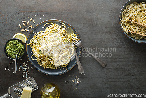 Image of Spaghetti basil pesto