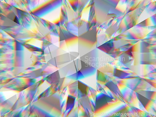 Image of diamond structure extreme closeup and kaleidoscope