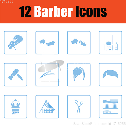 Image of Barber icon set