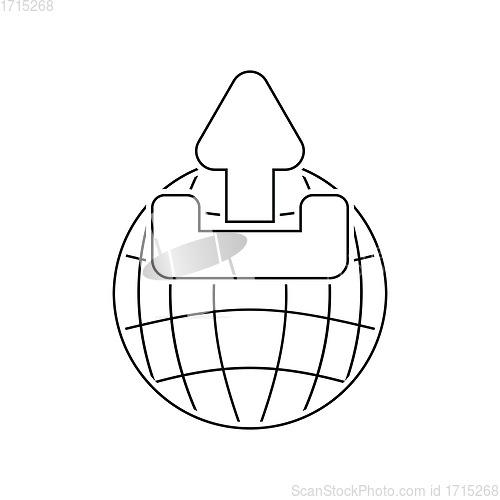Image of Globe with upload symbol icon
