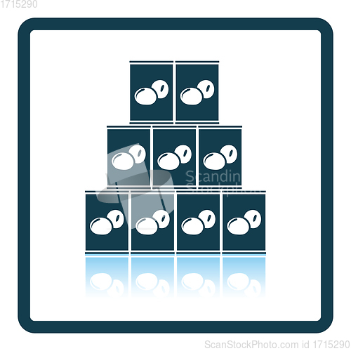 Image of Stack of olive cans icon
