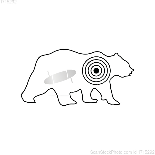 Image of Icon of bear silhouette with target 