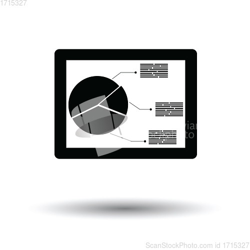 Image of Tablet with analytics diagram icon