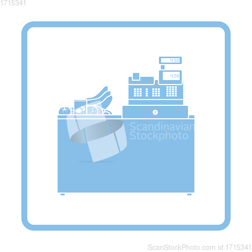 Image of Supermarket store counter desk icon