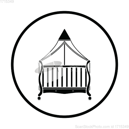 Image of Crib with canopy icon