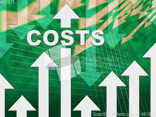 Image of Costs Graph Indicates Paying Expenses And Outgoings