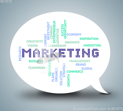 Image of Marketing Words Means Internet Promotions 3d Illustration