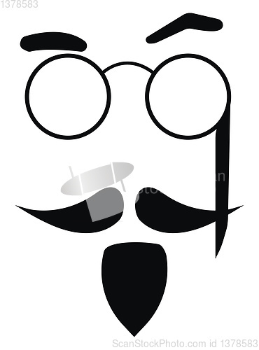 Image of Face with eyeglasses vector or color illustration