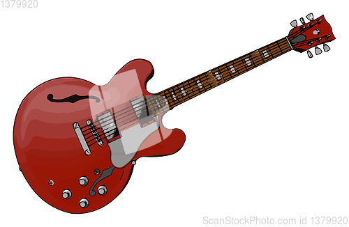 Image of Guitar A musical instrument vector or color illustration