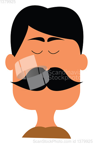 Image of A man with big mustache vector or color illustration