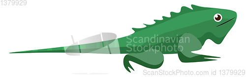 Image of A crawling green iguana/ Iguana iguana/wild reptile vector or co