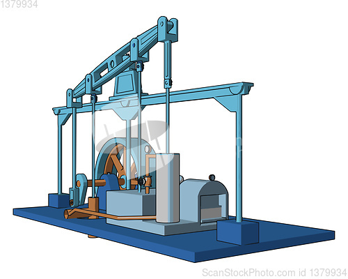 Image of Engine working procedure vector or color illustration