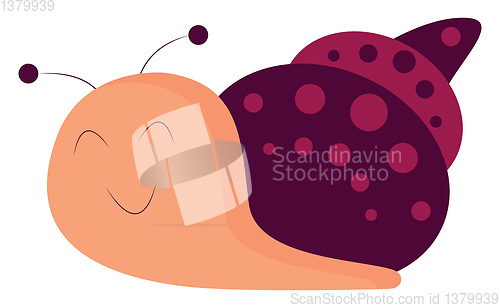 Image of Pink and purple snail, vector or color illustration.