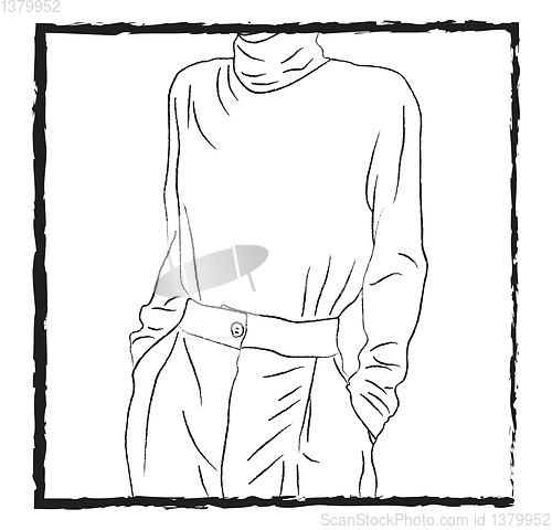 Image of A turtleneck full sleeved vector or color illustration