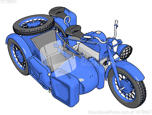 Image of 3D vector illustration on white background  of a military motorc