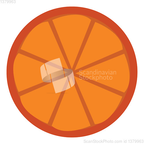 Image of A piece of orange fruit to be enjoyed by someone vector color dr