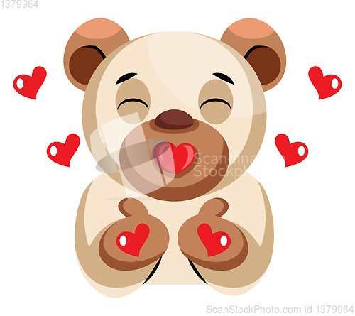 Image of Cute bear sending kisses illustration vector on white background