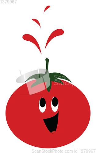 Image of Happy tomato, vector or color illustration.