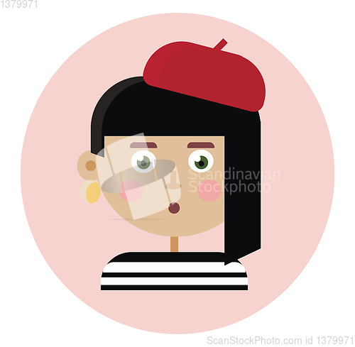 Image of Stylish girl with surprised look vector or color illustration