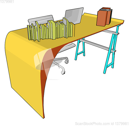 Image of A wooden table vector or color illustration