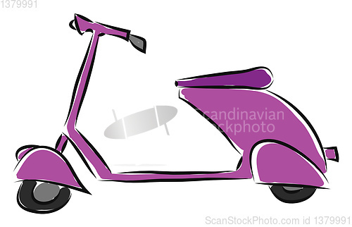 Image of Purple scooter illustration vector on white background 