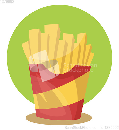 Image of French fries vector color illustration.