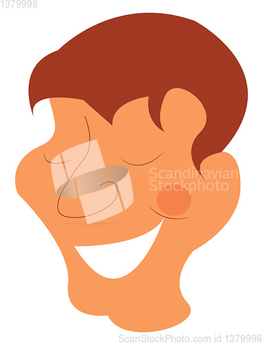 Image of A blonde hair boy with a lovely smile vector color drawing or il