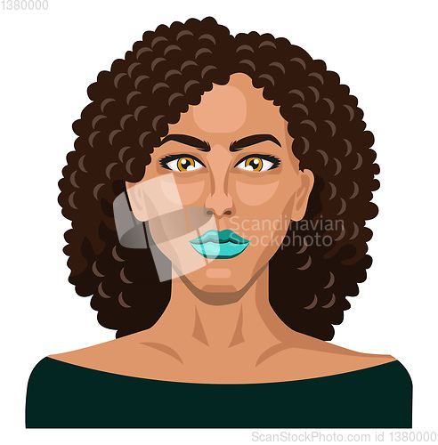Image of Pretty girl with curly hair illustration vector on white backgro