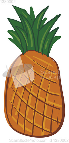 Image of A cartoon picture of pineapple with green leaves looks cute vect