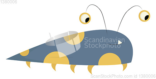 Image of Blue and yellow monster, vector color illustration.