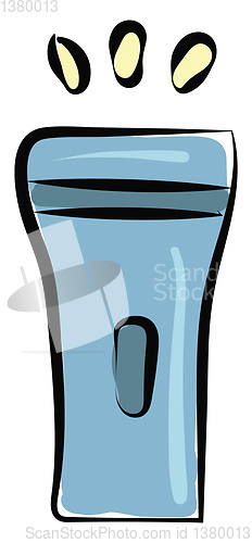 Image of A blue-colored torch light vector or color illustration