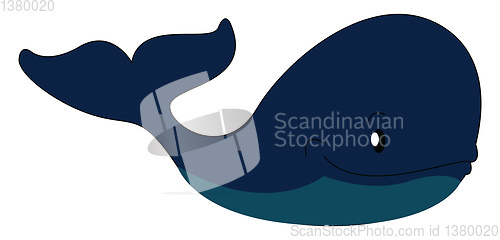 Image of Big blue whale illustration print vector on white background