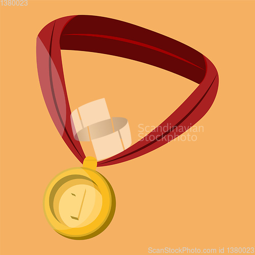 Image of Gold medal vector color illustration.