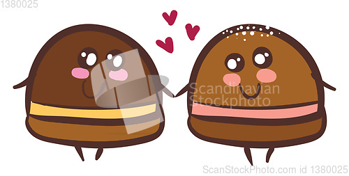 Image of Love of chocolate truffles vector or color illustration