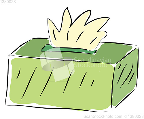 Image of Light green tissue box vector illustration on white background 