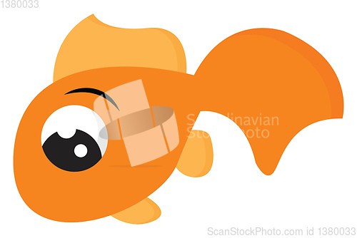 Image of Clipart of a yellow fish set on isolated white background vector