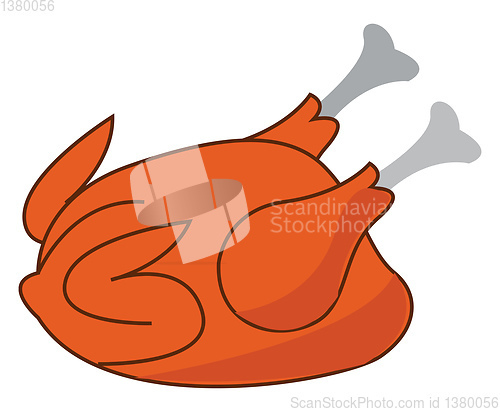 Image of Delicious whole roasted chicken dish ready to be served vector c