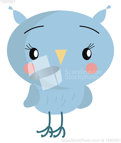 Image of Little blue owl illustration vector on white background 