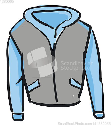 Image of A blue men jacket vector or color illustration