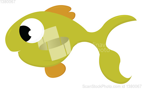 Image of Small green fish vector or color illustration