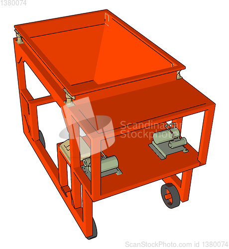 Image of Bag filling machine vector illustration on white background