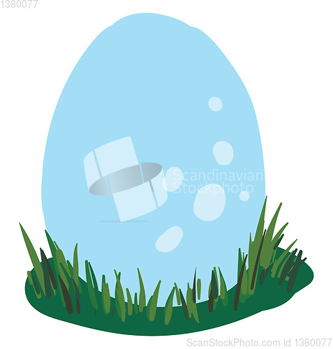Image of A big blue dinosaur egg vector or color illustration