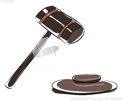 Image of Judge\'s hammer vector illustration 