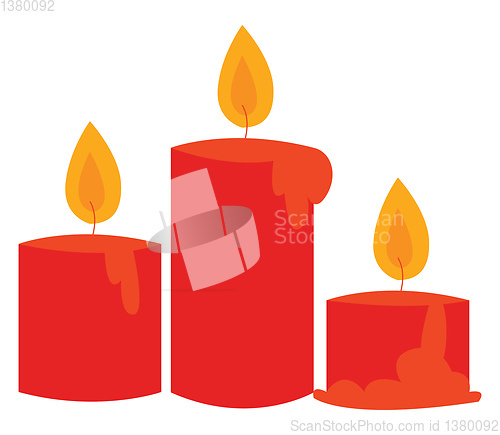 Image of Burning orange candles vector illustration 