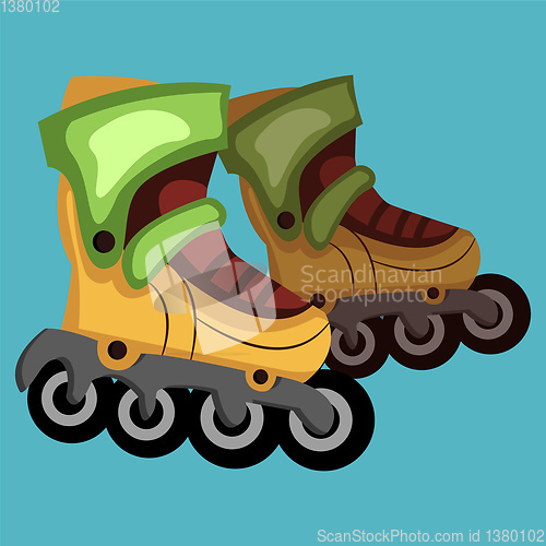 Image of Scatting shoes vector color illustration.